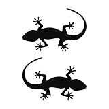Folistick 2 Stück Gecko Aufkleber Salamander Aufkleber Heckscheibe Autoaufkleber (SCHWARZ)