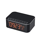 Y-SOUNDD Mini Bluetooth Lautsprecher Mit Echtzeit-Temperatur,Wecker Klingelton, Bluetooth Anruflautsprecher, Fm Radio AUX, TF-Karten-Eingang, Android, Microsoft, IOS