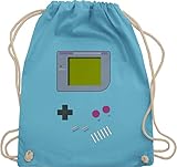 Shirtracer Nerd Geschenke - Gameboy - Unisize - Hellblau - bauchtasche retro - WM110 - Turnbeutel und Stoffbeutel aus Baumw