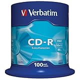 Verbatim 43411 CD-R Extra Protection 700 MB I100erPackSpindelIOberflächeweißICDRohlingeI52xBrenngeschwindigkeitmitlangerLebensdauer&ExtraschutzIleereCDsIAudioCDRohling