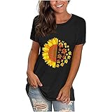 Hemden Damen Tshirt Kleid Damen Dragonfly Print Damen t-Shirt Rundhals Langarm top Teenager mädchen Sweatshirt Patchwork Langarmshirt mit Libelle-Print Frauen farbbl(#NJDE-220326 T-Shirt-A28, XXL)