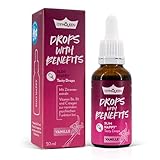 GymQueen Tasty Drops mit Vitaminen und Zitronenextrakt 30ml Vanille, kalorienfreie, zuckerfreie und fettfreie Flavdrops, Aromatropfen zum Süßen, Flavour Drops für mehr Genuss und gute L