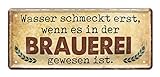 Blechschild Brauerei - Metallschild lustiger Spruch - Geschenk Männer - Geschenkset Idee - Retro Deko Küche Bar Stammtisch Biergarten Werkstatt Kneipe Pub Partyraum - Bier Blech Schild - 28x12