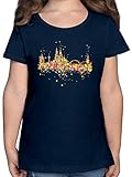 Kinder Karneval und Fasching Kostüme - Konfetti Skyline Köln - 152 (12/13 Jahre) - Dunkelblau - Köln - F131K - Mädchen Kinder T-S