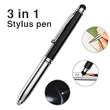 MoKo Eingabestift Touchstift Stylus, 3 IN 1 Universal Touch Stift Pen mit LED Licht Kugelschreiber Ersatz für Apple iPad/Air/Pro, iPhone Samsung Galaxy Tablet und Alle Kapazitive Touchscreen G