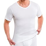 HERMKO 16488 2er Pack Herren Kurzarm Business Unterhemd mit V-Ausschnitt Shirt aus Baumwolle/Modal, Größe:D 6 = EU L, Farbe:weiß