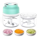 HOMEASY Mini-Zerkleinerer, Elektrischer Knoblauchhacker Kleiner Knoblauchzerkleinerer mit USB-Ladung, Tragbarer Zwiebelschneider in 230ML&300ML für Gemüse, Knoblauch, Ingwer & Zwieb