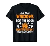 Halloween Lock Your Windows Distressed Retro Lustig T-S