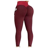 XINMINGREN Damen Leggings Tik_Tok Slim Fit Yogaleggings High Waist Sport Fitnesshose mit Tasche, Lange Sport Leggings für Laufen Running Yog
