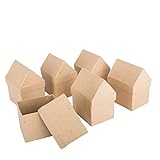 BODA Pappschachtel Haus, 6 Stück, Schachteln aus Pappmaché in Hausform Geschenkbox
