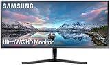 Samsung LS34J552WQUXEN 86,7 cm (34 Zoll) Ultra WQHD Monitor (3.440 x 1.440 Pixel, VA-Panel, 21:9 Format, 60 Hz, 4ms) dunkelblaug