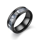 Agoble Ringe Vintage, Verlobung Ringe Paar Schwarz Edelstahl 8MM Schale Größe 67 (21.3) Frei G