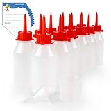 ProfessionalTree® 12x100 ml Liquid- Tropf-Flaschen mit Trichter Messbecher 12 Etiketten - Flüssigkeiten dosieren aufbewahren - LDPE-Q