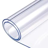 uyoyous Transparente PVC-Tischdecke, 2 mm glasklar,Tischschutz 100cm x 200cm,wasserdicht,ölbeständig, Dickes PVC,umweltfreundlichrutsch, Kratzfest, pflegeleicht Tischdeck