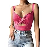 Yokbeer Damen Sexy Halfter Crisscross Bandage Cropped Tank Tops Sexy Tie Back Strappy Bandage Summer Camisole Y2K Multi Way (Color : H, Size : M)
