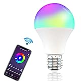 JINGQII Smart WiFi Glühbirne, 15W RGB CW Farbwechsel, dimmbare LED Glühbirne Funktioniert mit Alexa und Google Home für Partydekoration Smart Home 1 Packung