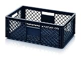 Eurobehälter durchbrochen 60x40x22 * Bäckerkiste Gemüsekiste Obstkiste Eurobox Stapelbehälter saphirblau b