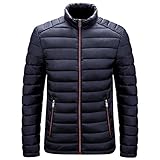 KXZD Herren Lightweight Daunenmantel Winddichter Warm Gefüttert Winterjacke Basic Übergangsjacke Steppjacke mit Stehkragen und Reißverschlusstasche Male Jungen Kurze Wattierte Jacke Outw