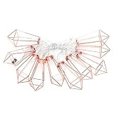 Marvellous LED Lichterkette, 1,5 m 10 LED USB Netzteil Metall Diamantform Lichterketten Dekoration Lampe für Haus Courty Warm White(Warmweiß)