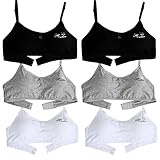 Doublehero Kinder Mädchen Unterwäsche Einstellbare Top-BH Weste Teenager weiche Baumwolle Cartoon Kein stahlring Student einstellbare Dessous Underwear Kleidung (65-75CM, Gruppe L-6 Stücke)