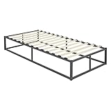 ML-Design Metallbett 90x200 cm auf Stahlrahmen mit Lattenrost, Anthrazit, Bettgestell aus Metall, robust, leichte Montage, Bett für Schlafzimmer der Kinder Jugendliche Erwachsene, Jugendbett Gästeb