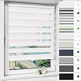 Magiea Doppelrollo Klemmfix Duo Rollo ohne Bohren, Weiß 110x150cm, Balkontür Rollo, Fensterrollo Schalosien für Fenster und Tü