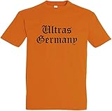 Herren T-Shirt Ultras Germany (XL, Orange)