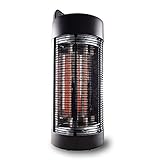 Practixx Infrarot Heizstrahler PX-IHS-1200 Terrassenheizer stehend Stand-Heizstrahler elektrisch | 1200 Watt | 230V | 2 Heizstufen | 360° Drehbar | mit Kipp