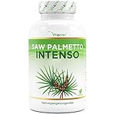 Saw Palmetto Extrakt - 180 Kapseln mit 500 mg Extrakt - Premium: 5% Phytosterole = 25 mg - Hochdosiertes Sägepalmextrakt - Laborgeprüft - Ohne unerwünschte Zusätze - Veg