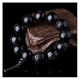 COKILU Natürliche Schwarz Hölzerne Gebet Perlen Tibetan Buddhist MA Buddhistin Armband Rosenkranz Holz Armband Schmuck Ward Off Böse Spirituosen Geld Zeichnung Reichtum Vermögen (Farbe : 18mm)