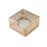 Schmuck Organizer Stand Europäische Retro Schmuckschatulle Kreative Glas Schmuck Aufbewahrungskoffer Ringe Ohrringe Desktop Display Craft Container, Geschenk für Frauen Schmuckaufbewahrungsbox