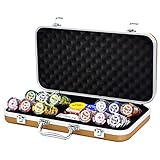 300PCS Jetons Poker Chips Gambling Custom Monte Carlo, Monaco Casino Spielchips, Poker Chips Case für Texas Holdem Blackjack Casino Glückssp