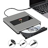 Externes CD-/DVD-Laufwerk NOLYTH USB 3.0 Typ C CD DVD +/-RW Laufwerk Slim CD DVD Brenner Brenner Player für MacBook Pro/Air/iMac/Laptop/Windows mit schützender Aufbewahrungstasche (grau)