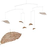 NAV Scandinavia Elevate Herbstblatt Mobile, 6 Herbstblätter – Edelstahl Mobile mit Herbstblätter Deko Hängend, Beruhigender Bewegung und Balance, 75 x 44 cm, Skandinavisches Design (Farbe: Bronze)