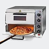 Wiltec 2-Etagen Pizza-Backofen 3000W mit Schamottstein für Pizza wie aus dem Steinofen Pizzaofen Back