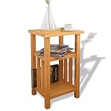 SOULONG Beistelltisch Kaffeetisch Sofatisch Telefontisch Couchtisch Nachttisch Teetisch Massiv Eichenholz 27 x 35 x 55