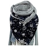 Schal Kuschelige warme und wunderschöne Damen Poncho mit verschiedenen Muster Warm Weich Strickschal Karo Winterschal Herbstschal Wolleschal Frauen Deckenschal Halstuch Scarf Cape Winter übergroß