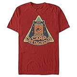 Jurassic World Herren Welcome Door Badge T-Shirt, rot, X-Groß