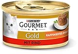 PURINA GOURMET Gold Raffiniertes Ragout Katzenfutter nass, mit Rind, 12er Pack (12 x 85g)