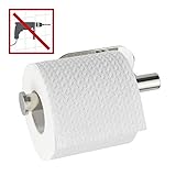 WENKO Toilettenpapierhalter Salve Edelstahl glänzend - ohne Bohren, Klebebefestigung, 17x8x5