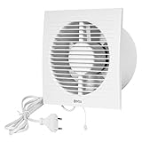 Ø 150mm Wandventilator Lüfter Abluft Kabel Schalter Ventilator Küche WC Bad - Weiß