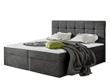 Boxspringbett Felipe mit 2 Bettkästen, Lattenrost und Matratze im Set, Doppelbett mit Kopfteil, Polsterbett, Farbauswahl, Bett Stilvoll Schlafzimmer, Bettgestell (Muna 10, 180 x 200 cm)