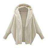 Fuzzy Kapuzenjacke für Damen, Kapuzenpullover, Sweatshirt, Mantel, Winter, Plüschtasche, Oberbekleidung, Mäntel, warme Strickjacke, WJJ06#Weiß, 46