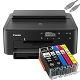 Bundle Canon PIXMA TS705 Tintenstrahldrucker (KEIN Scanner) Fotodrucker WLAN + USB Kabel & 5 komp. youprint -Druckerpatronen -Ohne Originalpatronen!