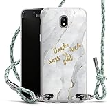 DeinDesign Carry Case kompatibel mit Samsung Galaxy J5 Duos 2017 Hülle mit Band Handykette zum Umhängen hellgrün Spruch Adventskalender M