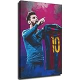 Fußball-Poster, Lionel Messi, Leinwand-Kunst, Poster und Wandkunst, Bild, modern, Schlafzimmer-Dekoration, Poster, Rahmen, 80 x 120