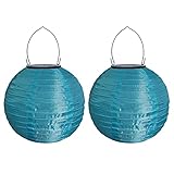 Allegorly Solar Lampion Outdoor Solarlaterne 2 Stück Ø 20cm Led Lampion Laterne Außen Warmweiß Solarbetrieben Wasserdicht Dekoration für Garten Terrasse H