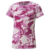 PUMA Mädchen Alpha AOP Tee G T-Shirt, Pink, 8 añ