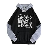 MEITING Kapuzenpullover Damen Sweatshirt Pullover Weihnachten Buchstabe Drucken Teenager Mädchen Hoodie Herbst Winter Hoodie Frauen Pullover Fleece Oberteile Langarmshirt Mode Pulli mit Kordel T