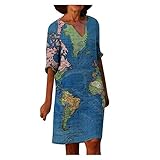 Damen Sommer Kleider Elegant ärmelloses/Kurzarm Boho Kleid Strand Party Etuikleid Sexy V-ausschnitt Bleistiftkleid Bequem Atmungsaktiv knielang Kleidung Retro Druck Rockabilly Cocktail Urlaubsk